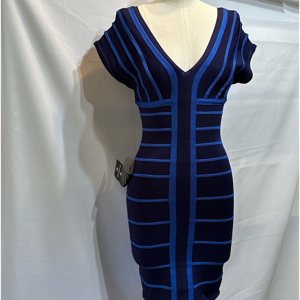 Bebe Blue on blue dress sexy